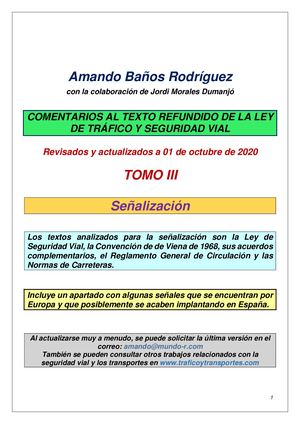 LEY DE TRAFICO COMENTADA TOMO III 01 De Octubre De 2020