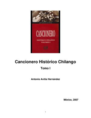 Cancionero Histórico Chilango Tomo I