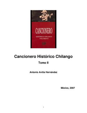 Cancionero Histórico Chilango Tomo Ii