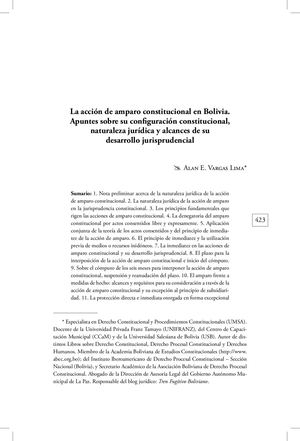 La Acción de Amparo Constitucional en Bolivia - Desarrollo jurisprudencial 2017