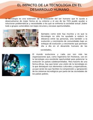El Impacto De La Tecnologia En El Desarrollo Humano Libro Habilidade