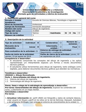 Guia De Actividades Y Rubrica De Evaluacion Pre Tarea Generalidades Del Dibujo De Ingenieria