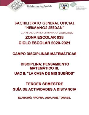 Pensamiento Matemático III