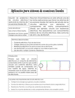 Applicaion De Sistema De Ecuaciones Lineales