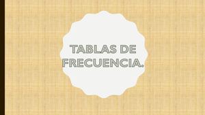 Tablas De Frecuencia