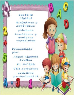 Cartilla Digital Sinonomos Y Antonimos