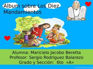 ÁLbum Sobre Los Diez Mandamientos Maricielo Jacobo