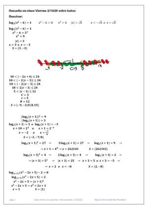 M1fa EA. Ecuaciones. Inecuaciones. 2/10/20.