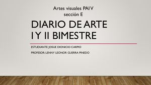 Diario De Arte Pai V E Josue Dionicio Carpio