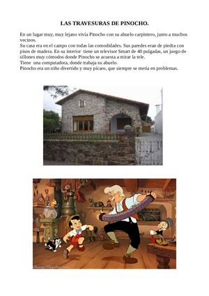 Cuento Las travesuras de Pinocho.