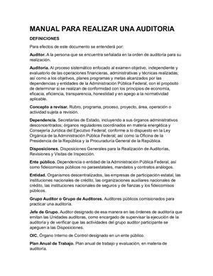 Manual Para Realizar Una Auditoria