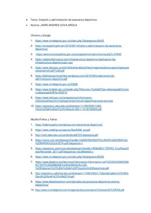 Creacion Y Administracion De Escenarios Deportivos