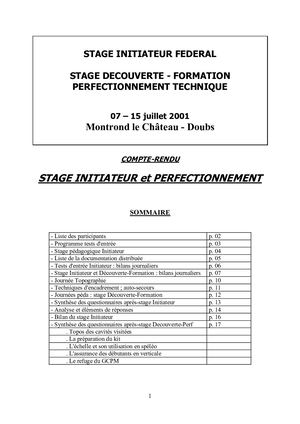Spéléologie : stage Montrond 2001