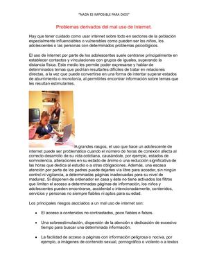 Problemas Derivados Del Mal Uso De Internet