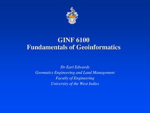 GINF 6100 Lesson 3: Datums and Map Projections