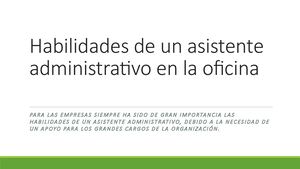 Habilidades De Un Asistente Administrativo En La Oficina
