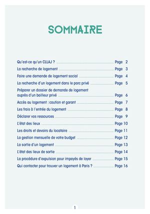 Guide Du Logement CLLAJ De Paris 2020