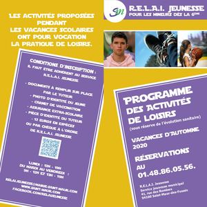 R.E.L.A.I. Jeunesse - Stages Automne 2020