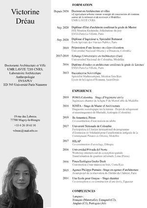 Cv Victorine Dréau