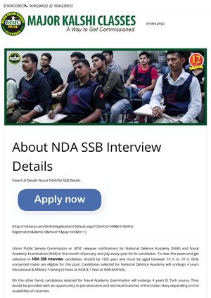 Majorkalshiclasses Nda Ssb Interview