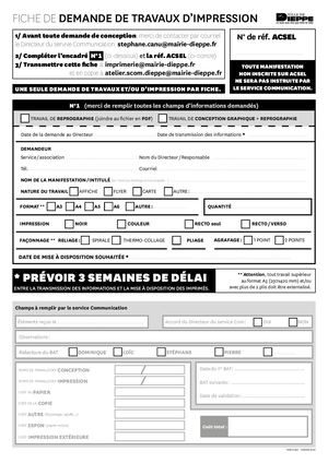 FICHE TRAVAUX - IMPRESSION - CONCEPTION