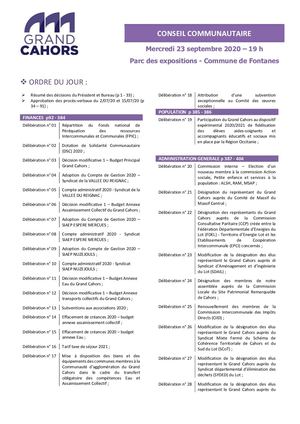 Conseil Communautaire du 23 09 2020