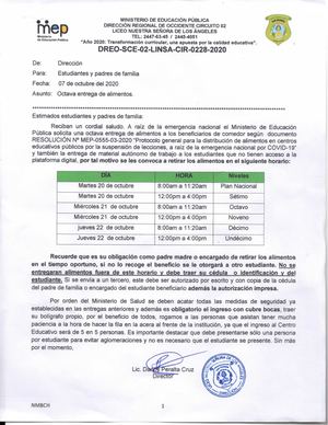 Octava Entrega De Alimentos
