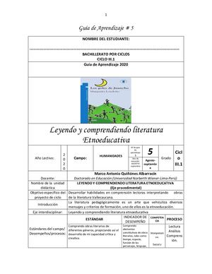 Guia # 5 Humanidades Ciclo III- 1