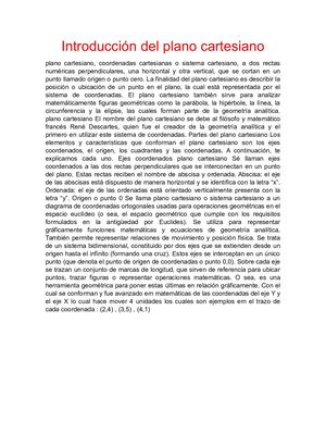 Introducción Del Plano Cartesiano 2 0