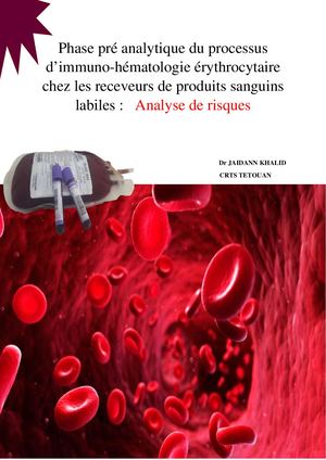 Phase pré Analytique du Processus d'immunohématologie érythrocytaire