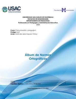 Album De Normas Ortográficas Wendy Paola Castro Molina Carné 199920927