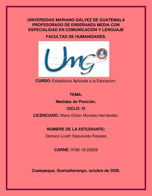 Medidas De Posición Estadística