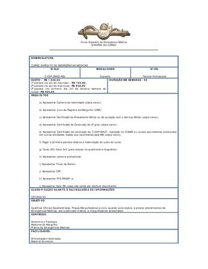 Curso Expedito de Emergências Médicas para Mergulhadores (C-EXP-EMED-MG)