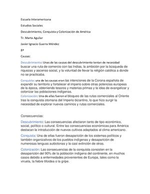 Descubrimiento, Conquista Y Colonización De América Revista