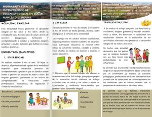 Folleto Modalidad De Educacion Inicial Familiar