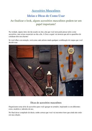 Acessórios Masculinos Dicas E Ideias De Como Usar