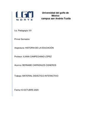 Material Didactico de historia de la Educacion