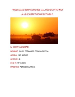 Problemas Derivados Del Mal Uso De Internet