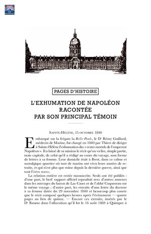 Dupouy - L'exhumation de Napoléon racontée par son principal témoin (mai 1951)