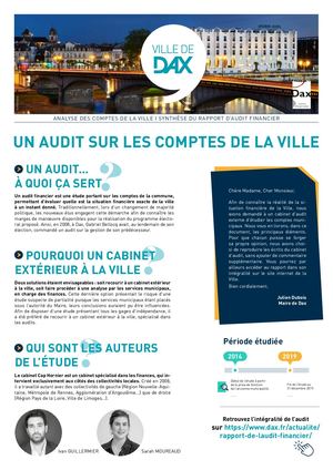 SYNTHÈSE DU RAPPORT D’AUDIT FINANCIER 2020