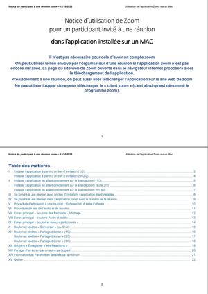 Notice participant de zoom pour application Mac version à imprimer