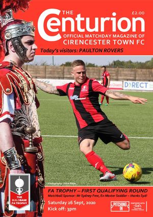 260920 Paulton Rovers Fa Trophy Matchday Programme