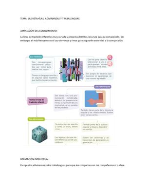 Retahilas, Adivinanzas Y Trabalenguas