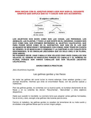 Teoría Sobre El Adjetivo