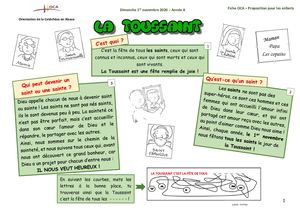 FICHE OCA ENFANTS Dimanche De La Toussaint 2020l