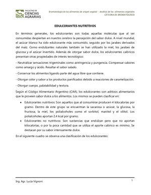 Azúcar Y Otros Edulcorantes Nutritivos