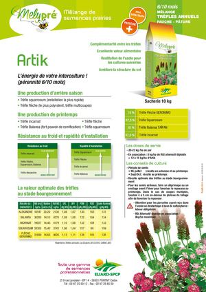 Mélange Trèfles Annuels Fauche Pâture 6 à 10 Mois ARTIK