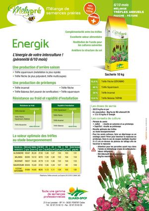 Mélange Trèfles Annuels Fauche Pâture 6 à 10 Mois ENERGIK