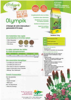 Trèfles Annuels Mélange Fauche Enrub Pât OLYMPIK 6 10 Mois