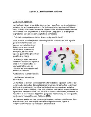 Capitulo 6 Formulación De Hipótesis